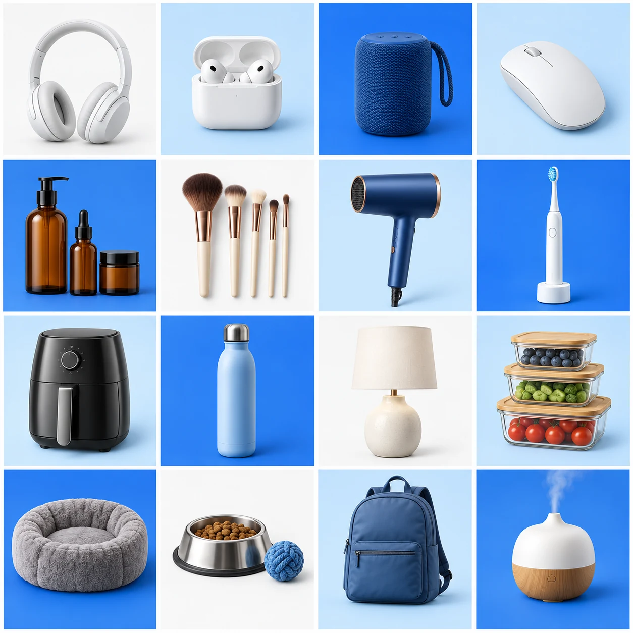 Illustrative cream over-ear headphones